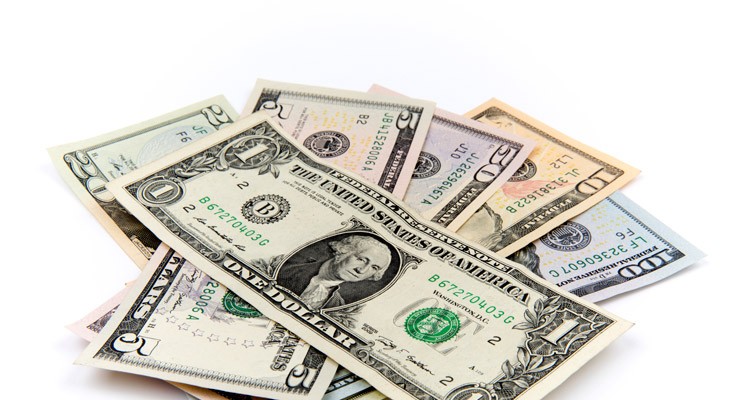 0142_538127043 image of dollar, 5 dollar, 10, 50 and 100 dollars