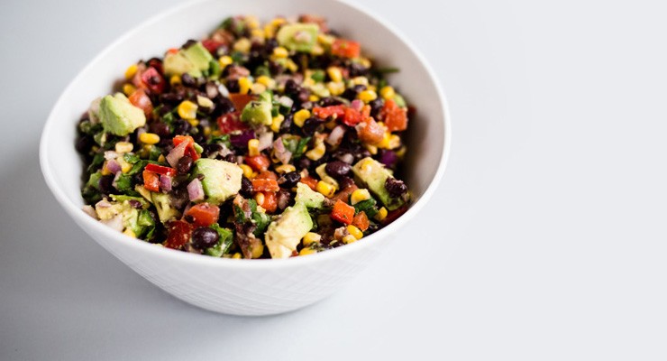Avocado Bean Salsa Isolated avocado salad in bowl